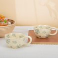 thumbnail image 6 of Koythin Cute Flower Ceramic Coffee Mug 8.5 oz  for Latte Tea Milk ( Blue Flower，2PCS), 6 of 6