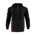 thumbnail image 3 of Zylanna Men's Hooded Sweatshirts with Pockets, Soft & Warm Solid Color Casual Half-Zip Sport Hoodies Pullover for Men Black, 3 of 8