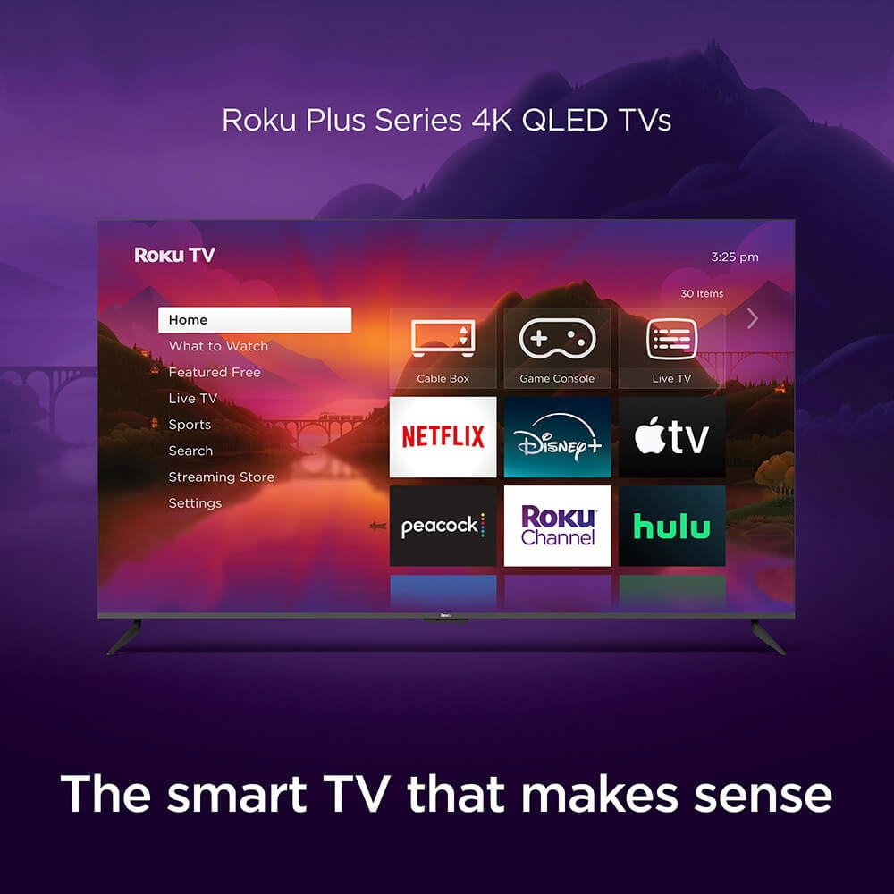 Roku 65-Inch Plus Series 4K QLED Smart Roku TV with Roku Voice Remote Pro, Dolby Vision, Striking 4K Resolution, Automatic Brightness, & Seamless Streaming