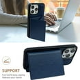 thumbnail image 3 of Case for iPhone 15 Pro Max Compatible with MagSafe Magnetic 2-in-1 Detachable Wallet Case with Card Slots for Women Men, Classic PU Leather Flip Kickstand Shockproof Protective Case, Darkblue, 3 of 11