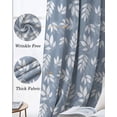 thumbnail image 3 of Country Leaves Blackout Curtains for Bedroom Living Room Darkening Curtains 63 Inches Long Blue Spring Pastoral Botanical Leaf Window Curtain 2 Panels Set Window Treatment Grommet Drapes 42"x63", 3 of 9
