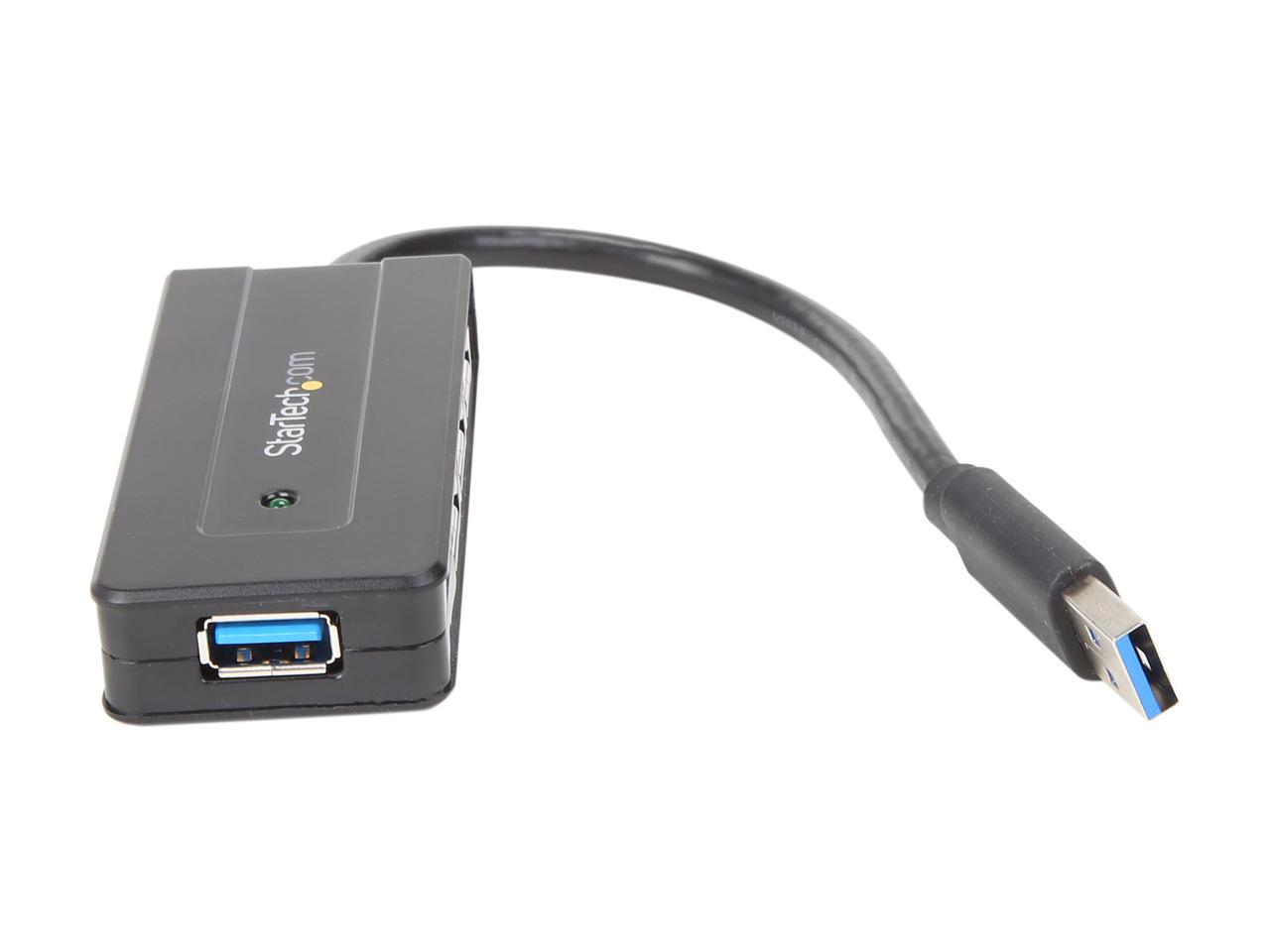 StarTech 4 Port USB 3.0 Hub SuperSpeed 5Gbps w/ Fast Charge Portable USB 3.1 Gen 1 Type-A Laptop/Desktop Hub - USB Bus/Self Powered (ST4300MINI) - Hub - 4 x SuperSpeed USB 3.0