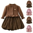 thumbnail image 4 of ZACPNCV Toddler Girls Fall Dress Long Sleeve Ruffles Ribbed Casual Birthday Party Outfits Dresses Pink 2-3 Years, 4 of 4