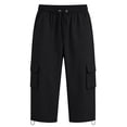 thumbnail image 5 of Guluxicc Women's Cargo Pants with Multi Pocket Elastic Waist Drawstring Cropped Trousers for Everyday Summer Fall, 5 of 7