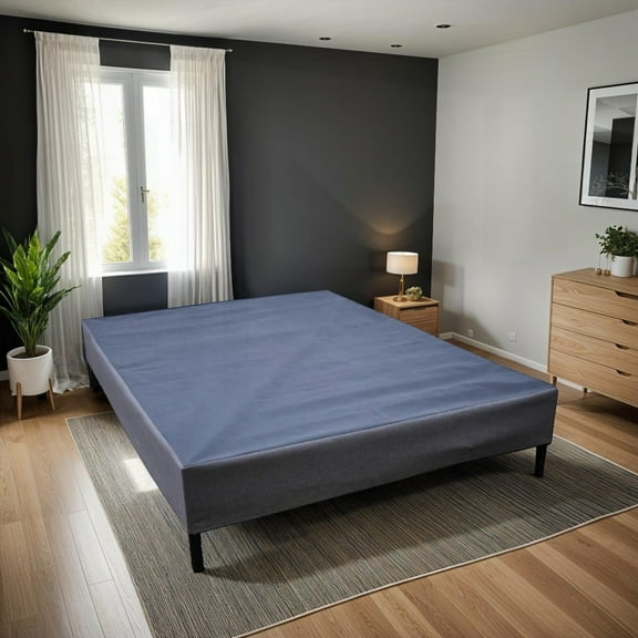 Queen Size Black Metal Platform Bed Frame with No Box Spring, Suitable for Main Bedroom