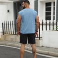 thumbnail image 6 of WULMLEO Mens Sleeveless Tank Tops Workout Muscle Athletic Cut Off Tee Shirts Casual Loose Lightweight Running Gym Sports Shirts Light Blue S, 6 of 7