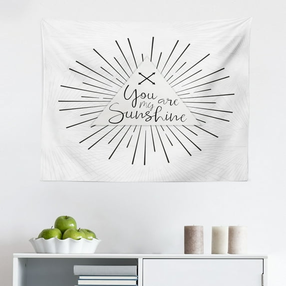 Saying Tapestry, Romantic Positive Phrase on Rustic Oak Relationship Life Marriage Inspirational Concept, Fabric Wall Hanging Decor for Bedroom Living Room Dorm, 2 Sizes, Brown, by Ambesonne