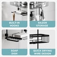 thumbnail image 2 of Zenna Home Rustproof Hanging Shower Caddy, Over the Shower Head Caddy with 2 Shelves and Built In Hooks, Aluminum Bathroom Hanging Organizer, Black, 2 of 5