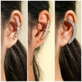 thumbnail image 2 of Pendientes de moda JeenMata 3 Pares diseños en espiral baño de oro amarillo, 2 of 5