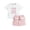 Pink, variant on Qudderr Baby Kids Girls Summer Pullover Short Sleeve T-Shir Short Skirt Cotton Set Outfit for 18 Months-6 Years