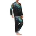 thumbnail image 2 of Sikiie Colorful Ink Style Dragon Mens Pajama Set, Soft Warm Long Sleeve Sleepwear, Cozy Button-Down Pjs for Men-Small, 2 of 7
