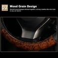 thumbnail image 4 of XUKEY 14.5" 15" Car Steering Wheel Cover Anti-Slip Wood Grain PVC Faux Leather, 4 of 10