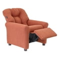 thumbnail image 2 of The Crew Furniture Traditional Kids Recliner Chair, Toddler Ages 1-5 Years, Polyester Linen, Retro Orange, 2 of 6