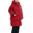 thumbnail image 4 of SuTry Girls Fleece-Lined Jackets Windproof Thickened Long Sleeve Fall Winter Warm Casual Puffer Cold Weather Outerwear for Kids 7-15 Years(Red,9 Years), 4 of 9