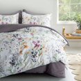 thumbnail image 1 of Windflower Bedding Bloomfield - Juego de funda de edredón floral de 3 piezas, algodón, naturaleza botánica, vides, ramas, pájaros, mariposas, flores multicolores (Full/Queen White), 1 of 1