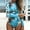 Blue, variant on BeautyIn Women's Long Sleeve Swim Rush Guard One Piece Swimsuit Floral Back Zip