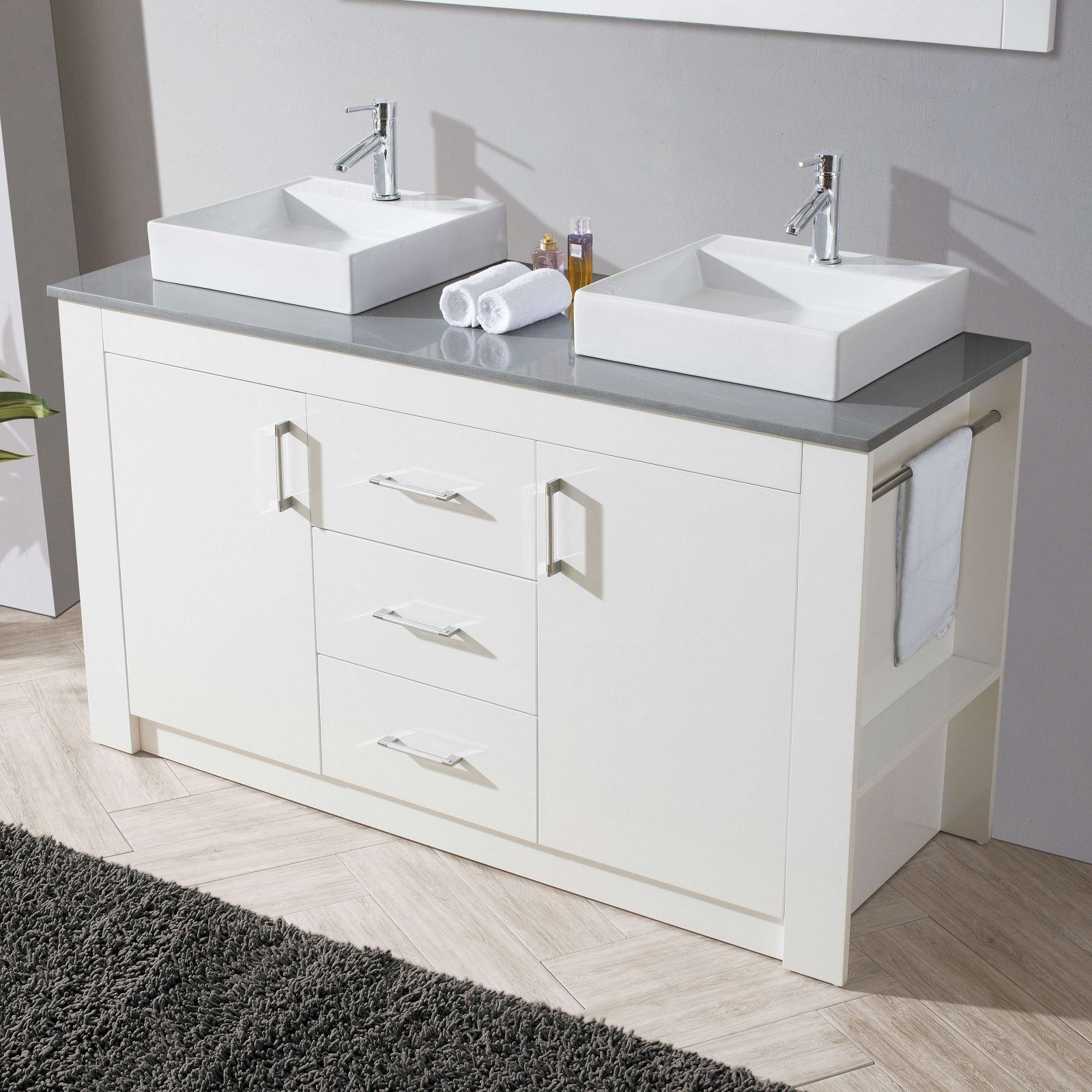 Virtu Tavian KD-90060 60 in. Double Bathroom Vanity - Walmart.com