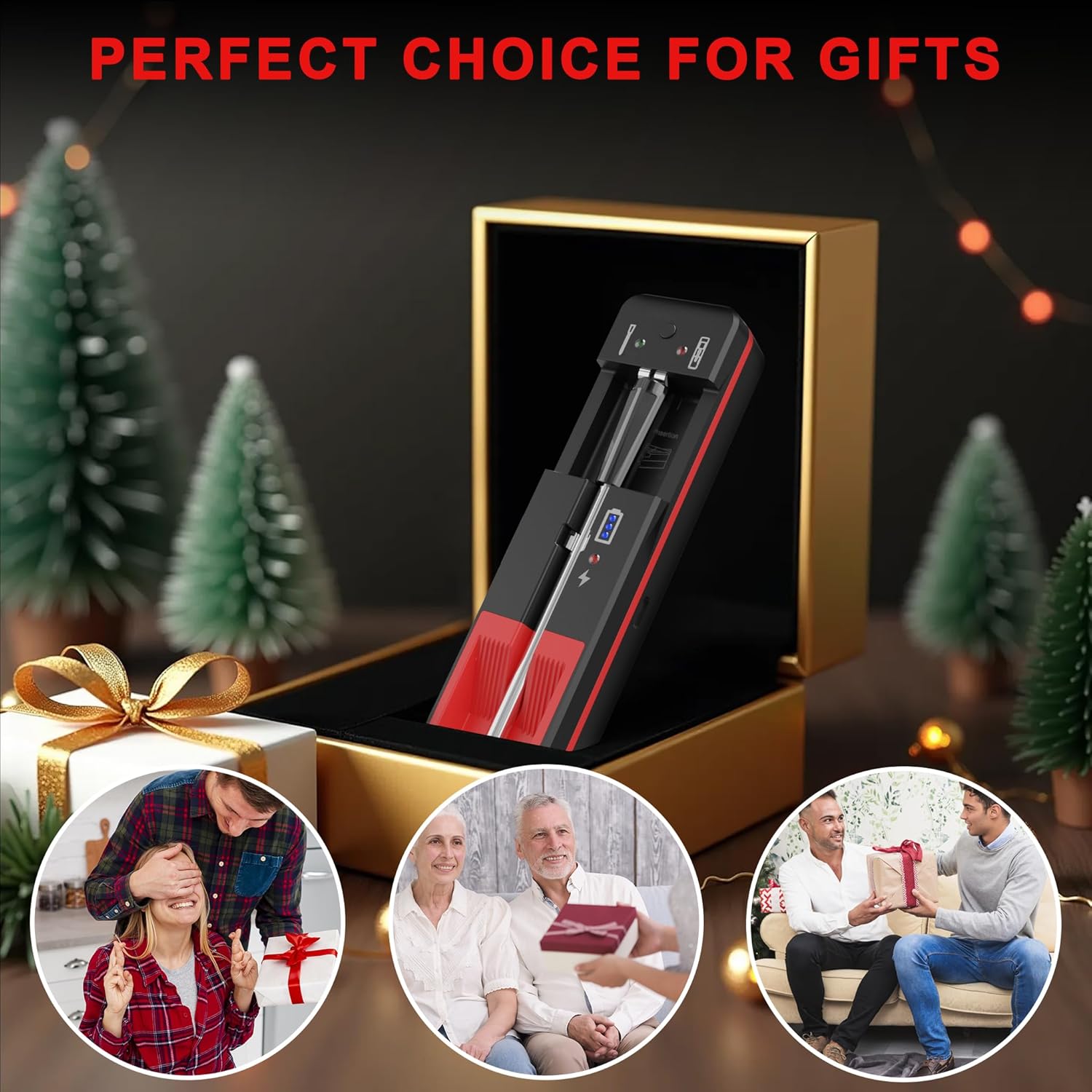 Cooking Thermometer with Dual Sensors for Oven Grill BBQ  Fryer, Wireless Meat Probe with App Control and Rechargeable Battery
