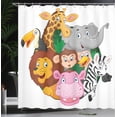 thumbnail image 4 of Ambesonne Colorful Shower Curtain, Exotic Savannah Animals, 69"Wx70"L, Multicolor, 4 of 5