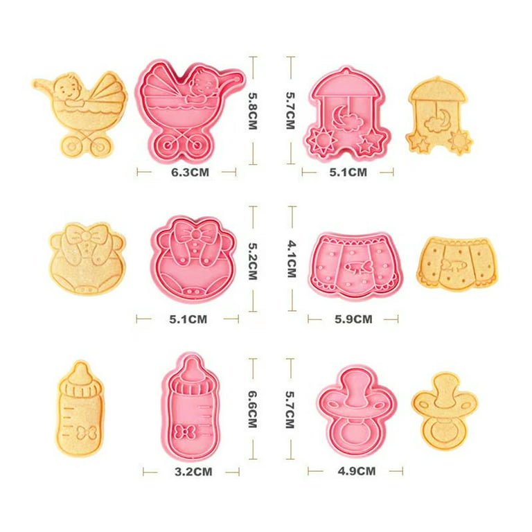 XINHUADSH Cookie Stamps Flexible 6Pcs/Set Baby Shower Biscuit