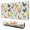 Hen and Silhouette Cream Pattern, variant on Hen and Tail Green Pattern Extended Large Mouse Pad, Large Mouse Mat with Non Slip Base & Stitched Edges, Durable Stable Gifts for Birthday Christmas Thanksgiving,31.5"x11.8"