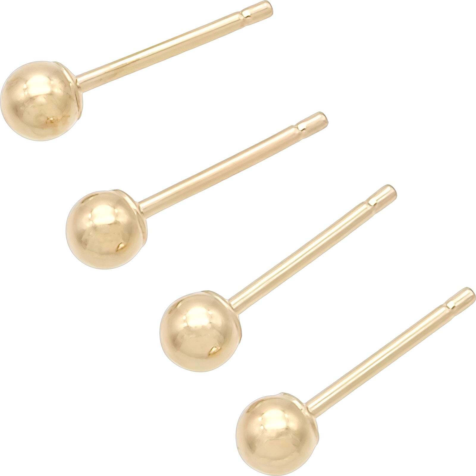 9CT HALLMARKED YELLOW GOLD HIGHLY POLISHED STICK THREAD THROUGH EARRINGS 
