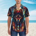 thumbnail image 2 of Fotbe Mystic Wolf Dreamcatcher Camisa Hawaiana para Hombre Unisex – Camisa Casual de Verano con Botones de Manga Corta de Algodón y Lino,X-Large, 2 of 7