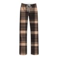 thumbnail image 7 of Hvogkswy Women Plaid Pajama Pants Loose Straight Wide Leg Lounge Pants Drawstring Elastic Waist Home Pajama Bottoms with Pockets, 7 of 7