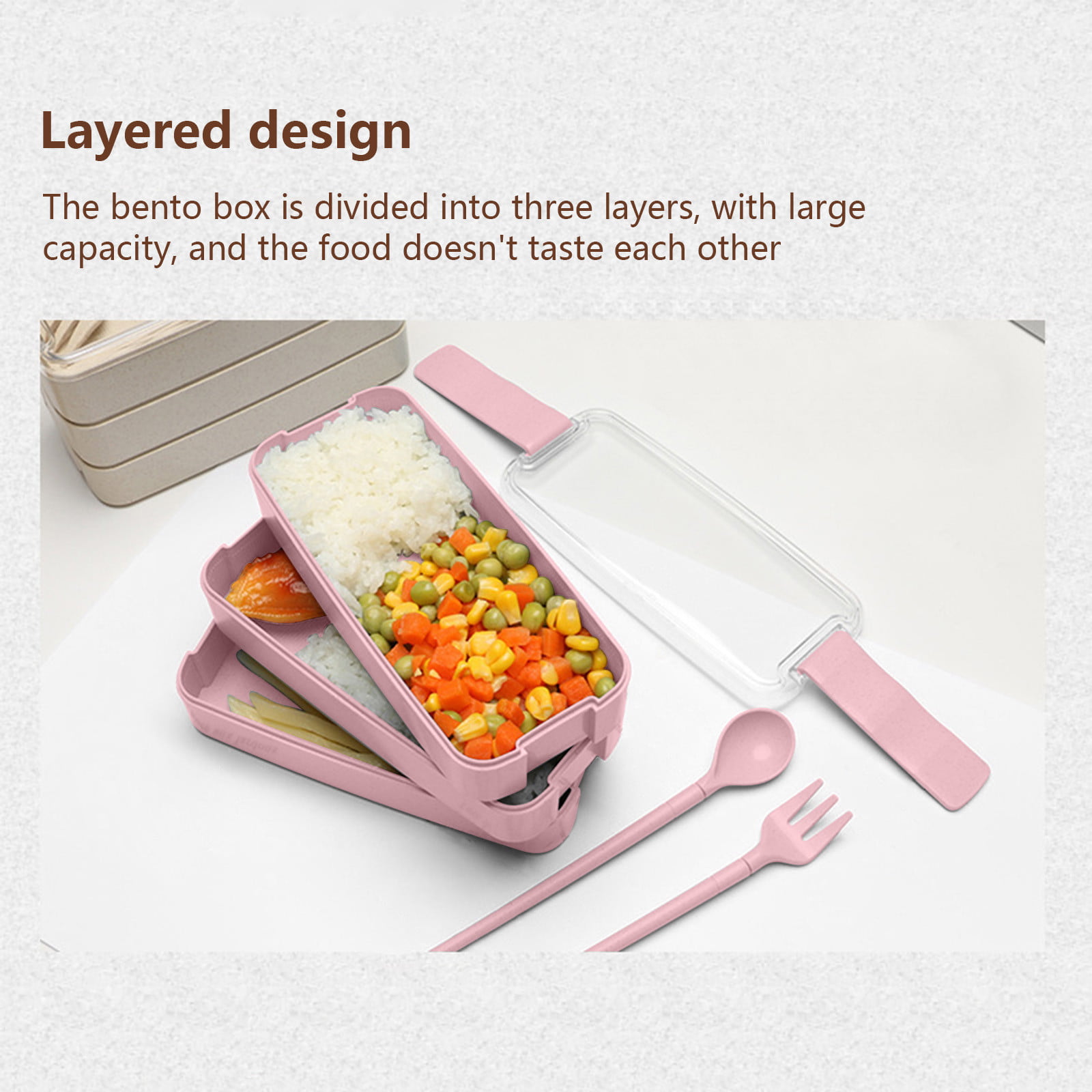 XGeek Kids Bento Lunch Box Bento Box Kit 3-In-1 Compartment with Soup Cup  Straw Spoon & Fork for Children /Adults