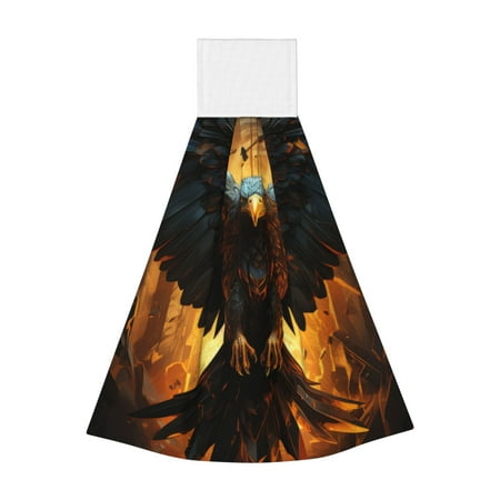 

Coaee Cool Black Eagle for Fast Absorbent Hanging Towels with Velcro for Kitchen Bathroom Laundryroom