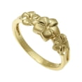thumbnail image 3 of 14K solid yellow gold Hawaiian 5mm-7mm-5mm plumeria flower ring, 3 of 4
