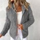 thumbnail image 4 of Chaqueta y abrigo informal de manga larga con capucha para mujer, cárdigan de manga larga con cremallera de color liso, blusa informal, abrigo para mujer, 4 of 9