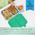 thumbnail image 3 of Bentgo Kids Stainless Steel Leak-Resistant Lunch Box - 3-Compartments with Bonus Silicone Container, Durable, Eco-Friendly, Dishwasher Safe, BPA-Free, Ideal for School, Ages 3+ (Green), 3 of 9