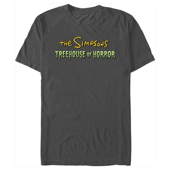 Men's The Simpsons Treehouse of Horror Logo Graphic Tee Charcoal 3X Large