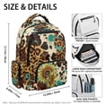 thumbnail image 5 of FKELYI Kids Backpack with Multi-Pockets 17 Inch Schoolbag for Elementary Student Boys Bookbag Sunflower Grunge Leopard Print Casual Daypack Travel Rucksack Knapsack for Girls, 5 of 7