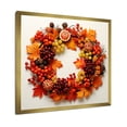 thumbnail image 2 of Designart "Orange Harvest Christmas Wreath in Winter" Floral Framed Wall Art Decor - Traditional Orange Wreath Living Room Framed Canvas Art, 2 of 6