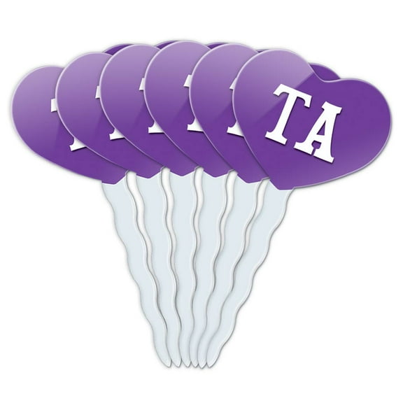 Ta Heart Love Cupcake Picks Toppers - Set of 6