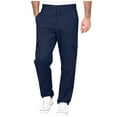thumbnail image 4 of Ecqkame Cargo Pants for Men Solid Color Breathable Lightweight Hiking Pant Outdoor Workwear Casual Trousers with Pockets Blue XL, 4 of 8