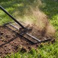 thumbnail image 2 of Gymax Lawn Leveling Rake 30'' x 10'' Heavy Duty Lawn Level Tool for Soil w/67'' Handle Black, 2 of 10