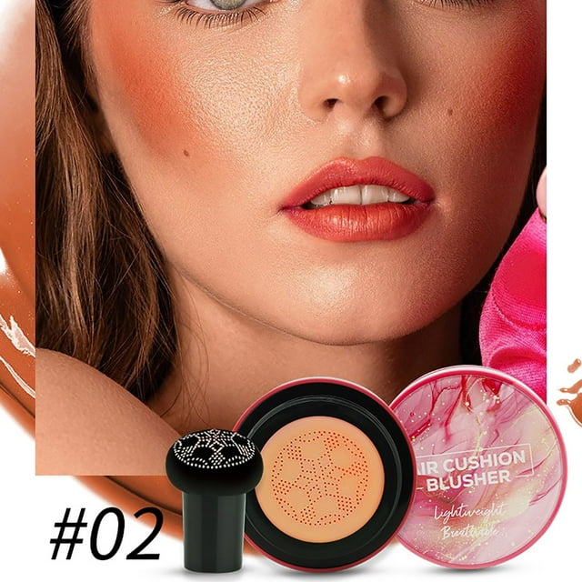 Gege Bear Matte Cushion Powder Blusher - Sweet Colorful, Natural Mashed Potato Shade, 18g, Portable Compact for Even Application & Long-Lasting Wear