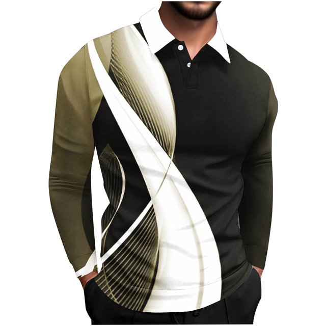 Blusa y camisa de manga larga con cuello vuelto para hombre, jersey de solapa de manga corta, top deportivo de manga corta con solapa, blusa de poliéster para hombre