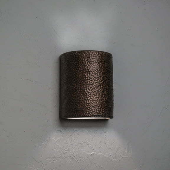 Luxury Lighting Hammerman 10" High Ceramic Outdoor Wall Mount, Rubbed Copper Painted Finish, 120VAC, LED Bulb Included