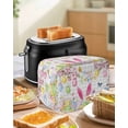 thumbnail image 4 of Happy Easter Small Toaster Cover 2 Slice, Kitchen Appliance Covers, Spring Watercolor Bunny Eggs Flower Grey Plaid Toaster Oven Cover with Loop, Bread Machine Cover Polyester Dust Cover Protection, 4 of 4