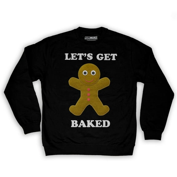Function -  Let's Get Baked Ugly Christmas Men's Fashion Crew Neck Sweatshirt