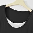 thumbnail image 4 of Women's Soft Short Sleeve Nightgown Crew Neck Stretchy Comfortable Loose Midi Bedroom Loungewear Dress Black Pajama Dress Women XL, 4 of 5