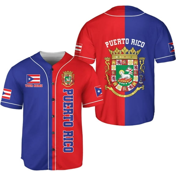 Personalized Puerto Rico Baseball Shirt,Customized Team Name Puerto Rican Baseball Jersey for Men,Women S-5XL (S)