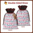 thumbnail image 2 of Rocae Striped Flamingo Print Christmas Drawstring Linen Gift Bag with Drawstrings Treat Bag Goody Present Bags for Christmas Party Favor, 2 of 8