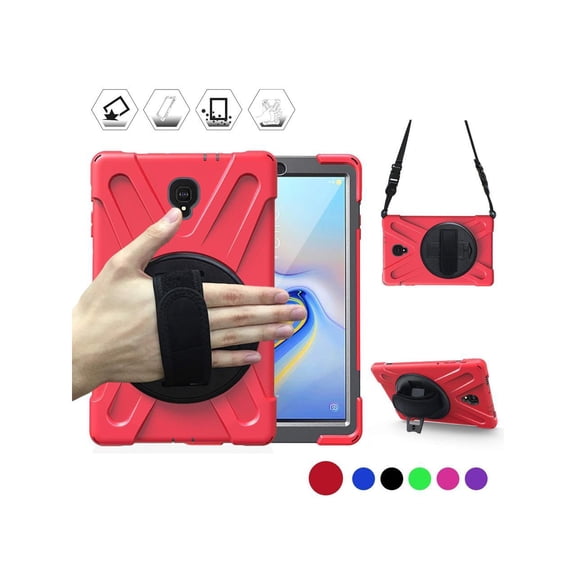 Case for Samsung Galaxy Tab A 10.5 inch 2018, Model SM-T590 / SM-T595 / SM-T597 Shockproof Protective Cover with Kickstand Hand & Shoulder Strap