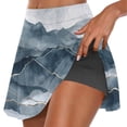 thumbnail image 2 of Jacenvly - Faldas de yoga para mujer, de moda, de verano, con estampado de tinta, plisadas, de tenis, elásticas, deportivas, de dos piezas, cómodas, color gris, 2 of 7