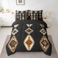 thumbnail image 2 of Manfei Ancient Aztec Theme 7 Pieces Bedding Comforter Set,Vintage Rhombus Triangle Full Bedding Set,Beige Brown Black Fitted Sheet Flat Sheet For Teens,Ultra Soft Home Decor Reversible, 2 of 8